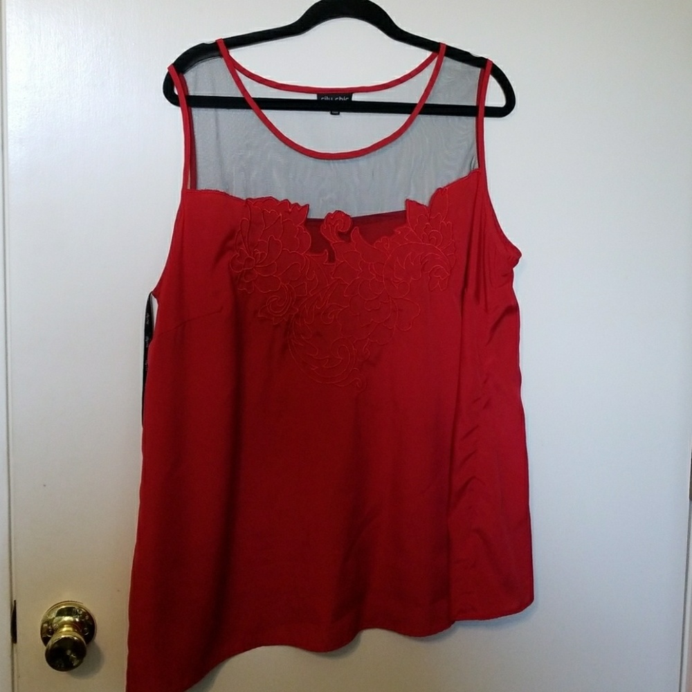 Red dressy tank top